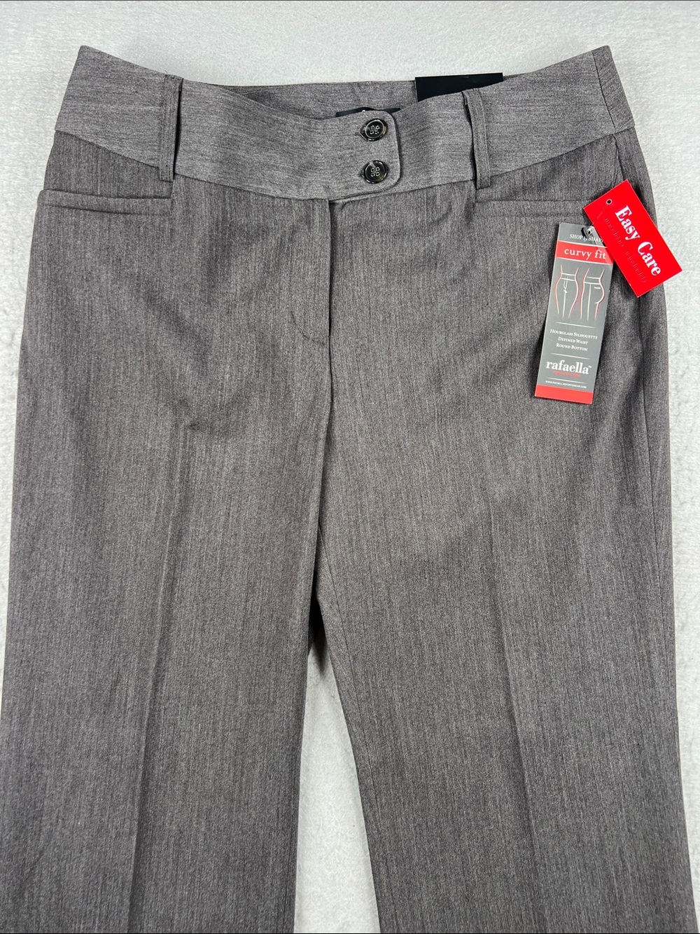 Rafaella Women Sz 10 Graphite Gray Curvy 2-way Stretch Dress Trousers Office NWT